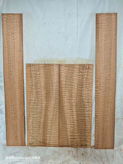 #014 Quilted sapele acoustic guitar back &sides set